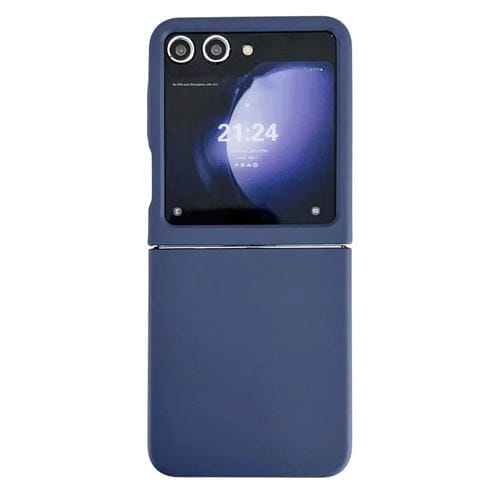 Funda de PC con ventana grande y tacto suave para Samsung Galaxy Z Flip6 (azul oscuro)