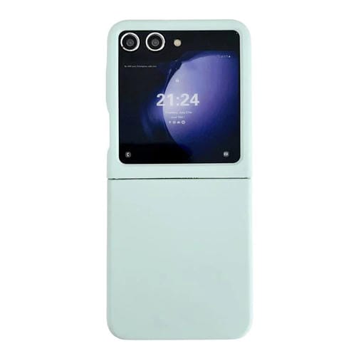 Funda de PC con ventana grande y tacto suave para Samsung Galaxy Z Flip5 (verde claro)