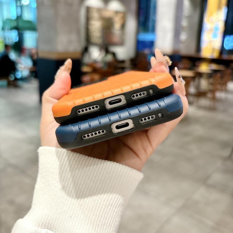 Funda MagSafe de cobertura total para iPhone 13 Pro con diseño inspirado en equipaje (azul oscuro)