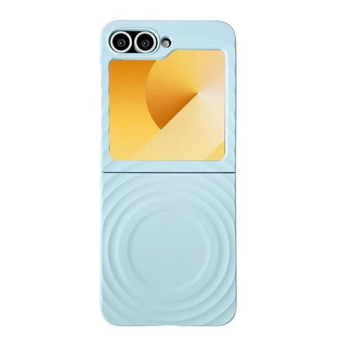 Funda de PC con textura ondulada MagSafe para Samsung Galaxy Z Flip6/Flip5 (azul claro)