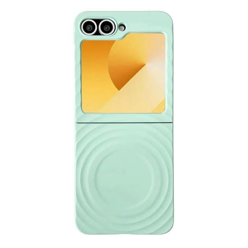 Funda de PC con textura ondulada MagSafe para Samsung Galaxy Z Flip6/Flip5 (verde menta)