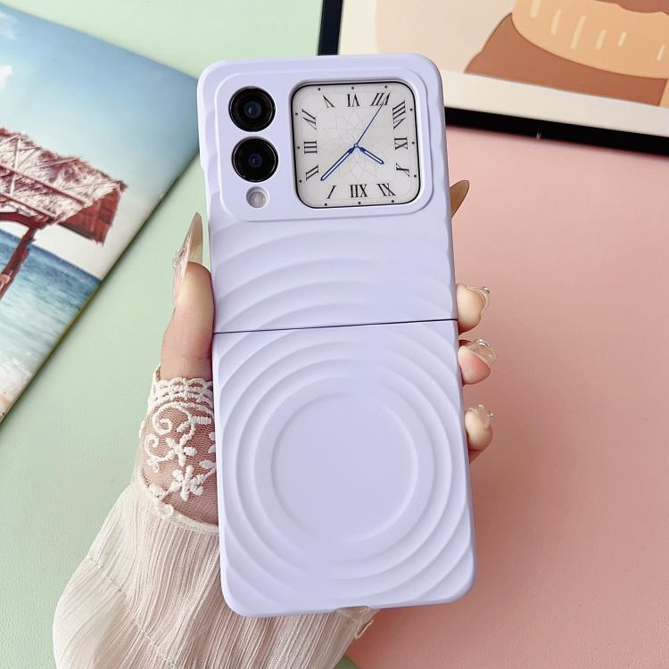 Funda de PC con textura ondulada MagSafe y tacto suave para Huawei nova Flip (morado)