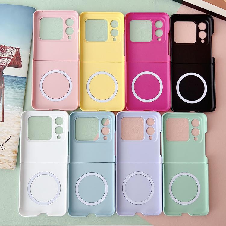 Funda de PC con textura ondulada MagSafe para Huawei nova Flip (amarilla)
