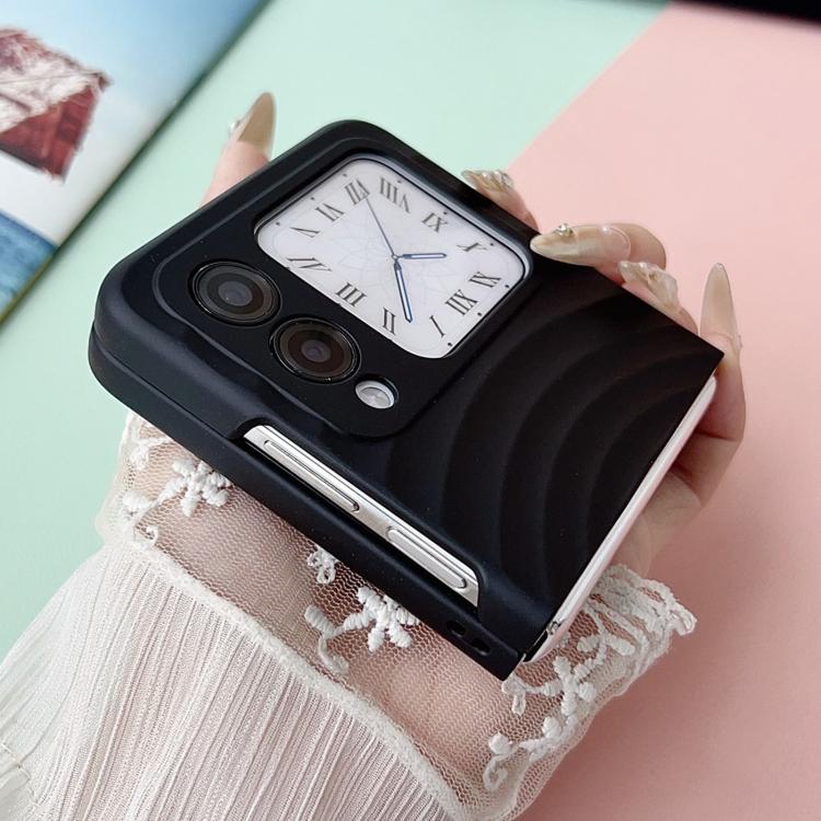 Funda de PC con textura ondulada MagSafe para Huawei nova Flip (amarilla)