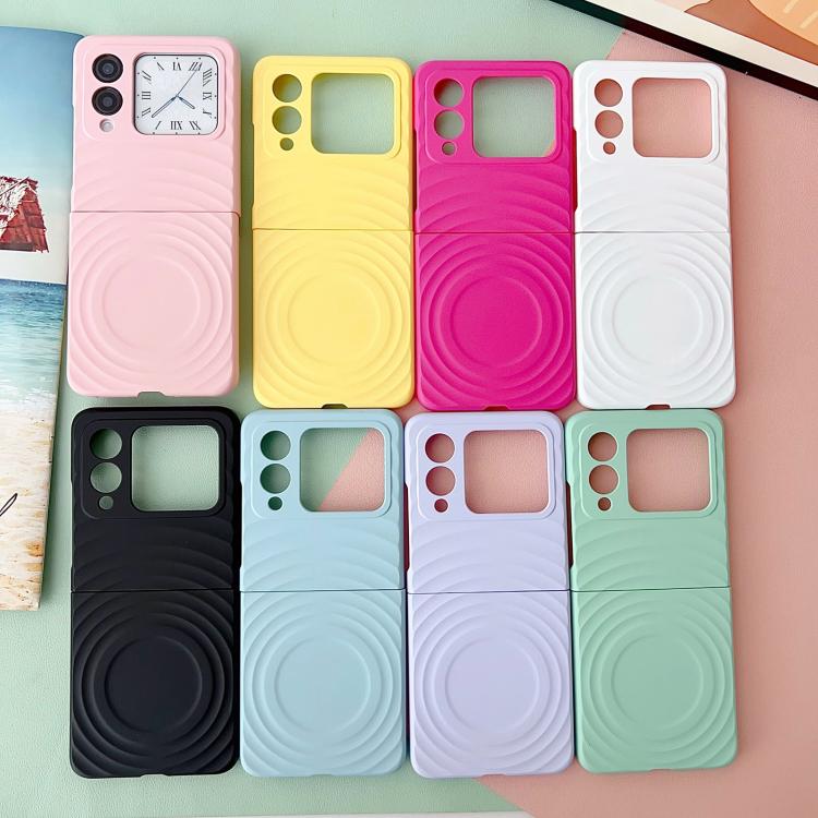 Funda de PC con textura ondulada MagSafe para Huawei nova Flip (blanca)