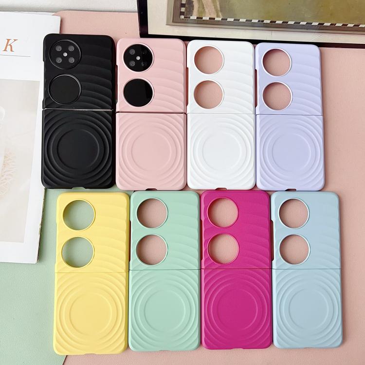 Funda de PC con textura ondulada MagSafe para Huawei Pocket 2 (amarilla)