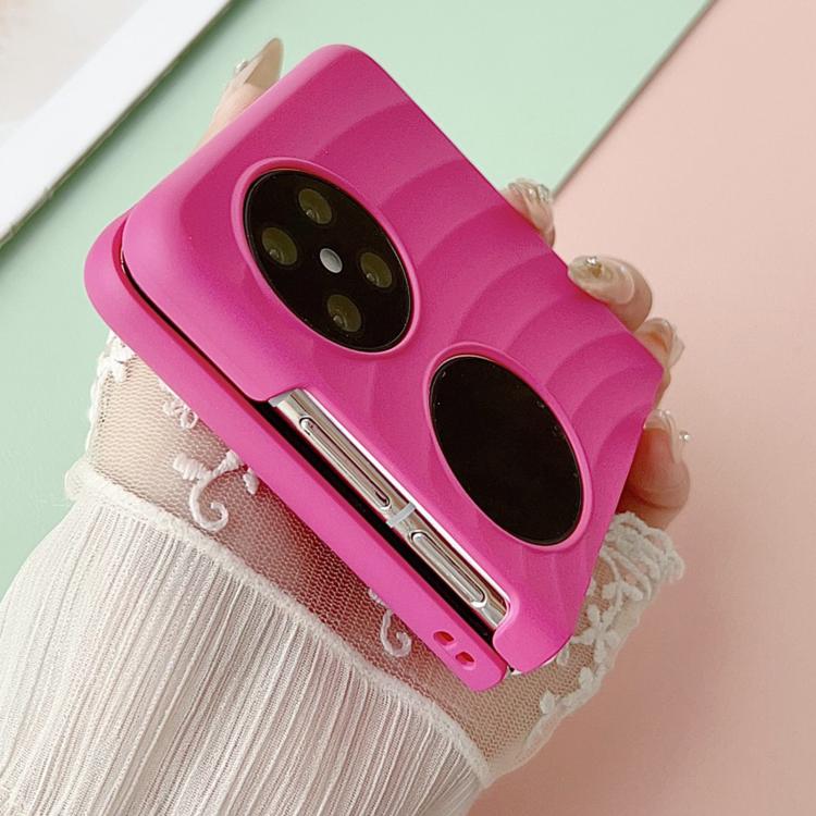 Funda de PC con textura ondulada MagSafe para Huawei Pocket 2 (blanca)