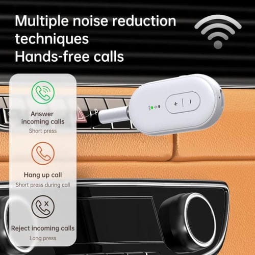 Adaptador de audio inalámbrico BT-21 2 en 1 para coche, receptor y transmisor de audio de 3,5 mm (blanco)