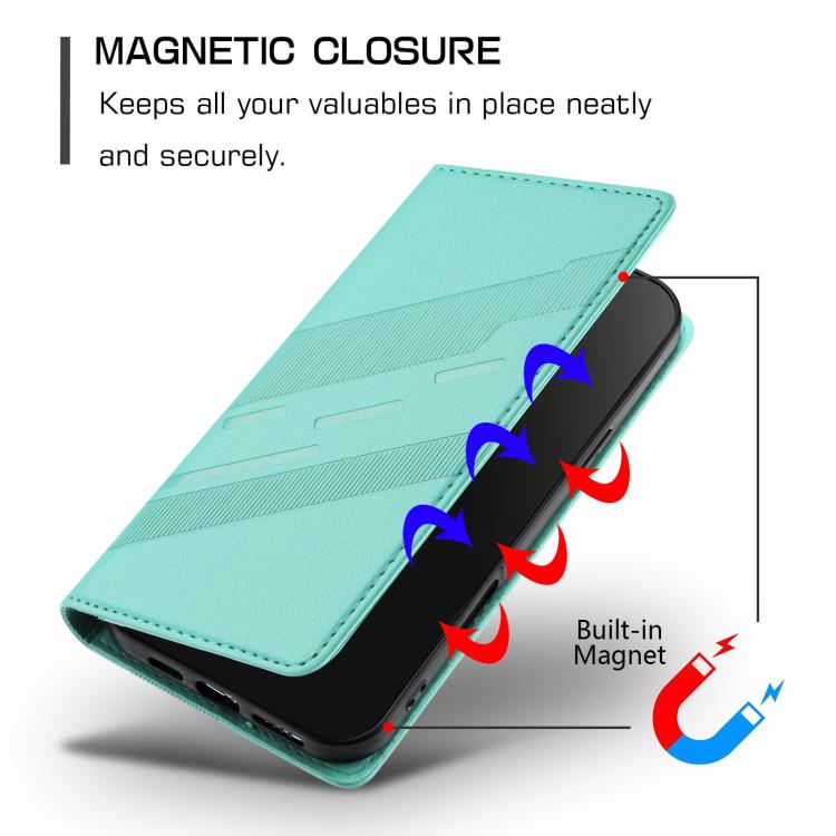 Funda de cuero retro con relieve para teléfono HMD Fusion (verde menta)