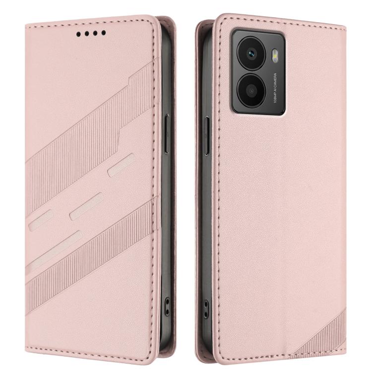 Funda de cuero retro con relieve para teléfono HMD Fusion (rosa)
