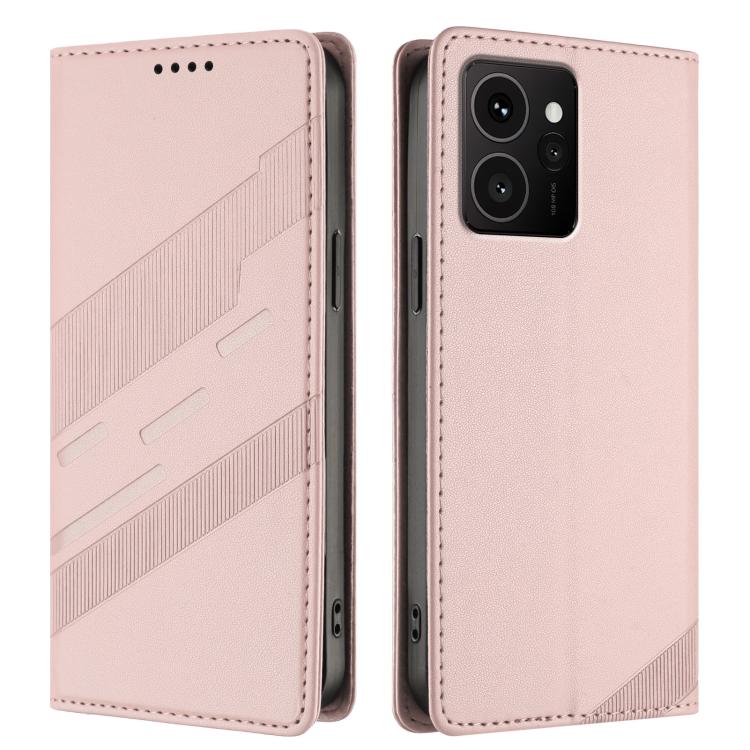 Funda de cuero retro con relieve para teléfono HMD Skyline (rosa)