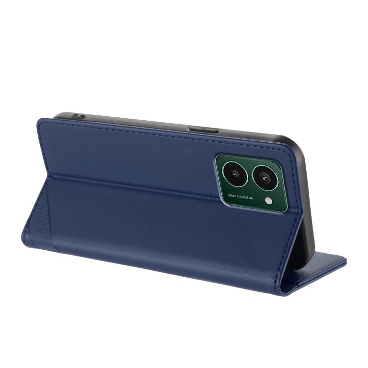 Funda de cuero retro con relieve para teléfono HMD Pulse Pro (azul oscuro)