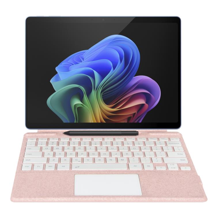 Teclado Bluetooth con retroiluminación de un solo color y panel táctil (rosa) para Microsoft Surface Pro 9/10/11/12