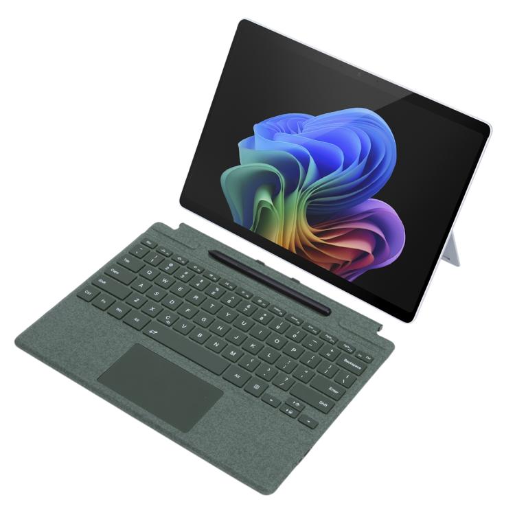 Teclado Bluetooth con retroiluminación de un solo color y panel táctil para Microsoft Surface Pro 9/10/11/12 (verde)