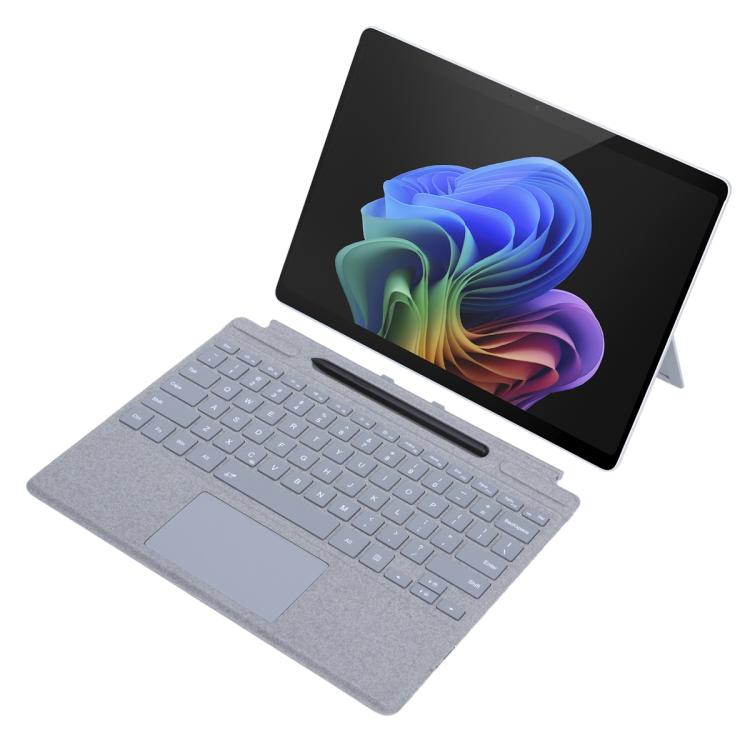 Teclado Bluetooth con panel táctil y retroiluminación de un solo color para Microsoft Surface Pro 9/10/11/12 (gris claro)