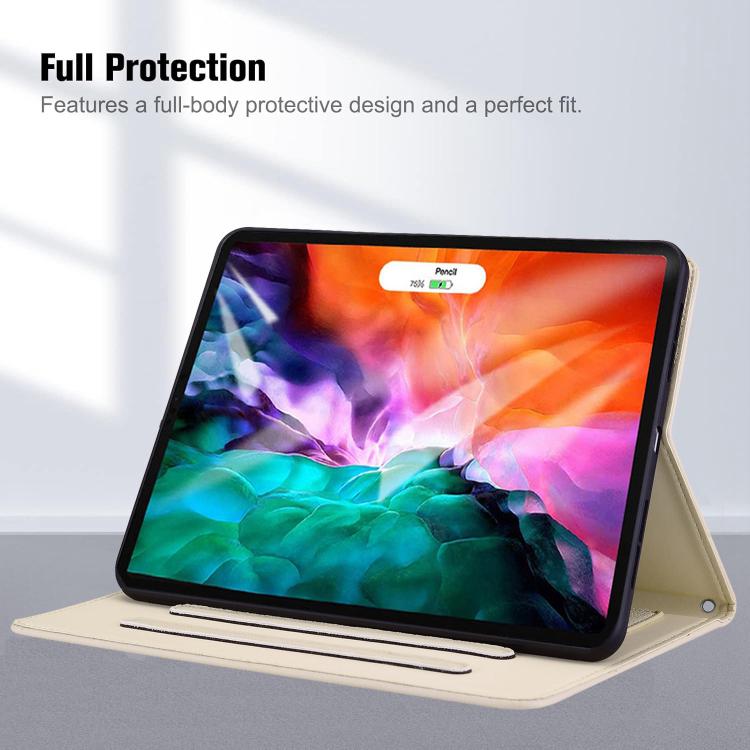 Funda inteligente de piel de lichi con tacto de gato para iPad 2025/2022 (blanco albaricoque)