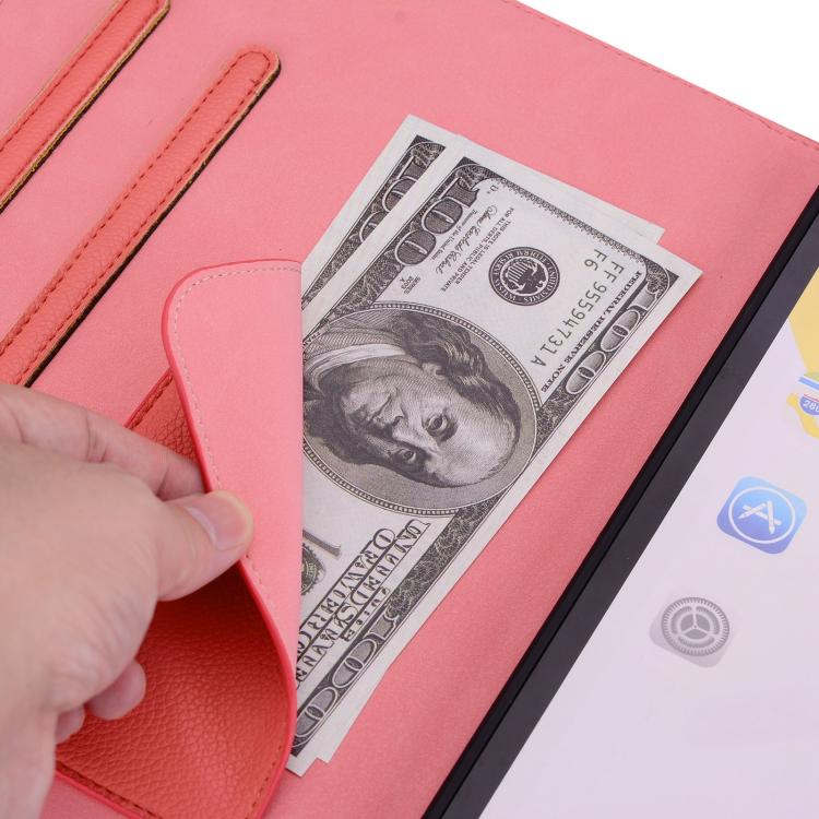 Funda inteligente de piel de lichi con tacto de gato para iPad Pro 13 (2024) (rojo sandía)