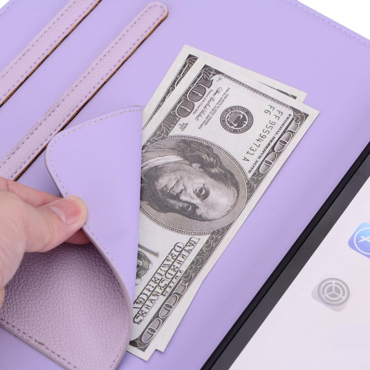 Funda inteligente de piel de lichi con tacto de gato para iPad Pro 11 (2024) (morado)