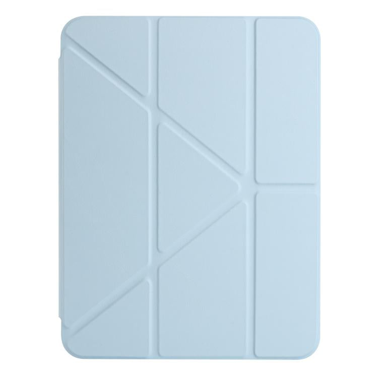 Funda de cuero inteligente con tapa tipo billetera y deformación para iPad 2025/2022 (azul cielo)