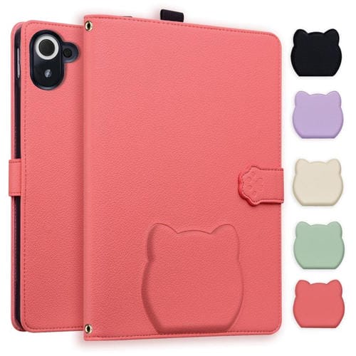 Funda de piel de lichi con tacto de gato para Xiaomi Redmi K Pad (rojo sandía)