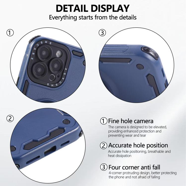 Funda magnética de tres núcleos con rotación de 360 grados para iPhone 16 Pro (azul real)