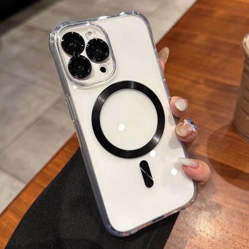 Funda de acrílico transparente MagSafe para iPhone 14 Pro Max (negra)