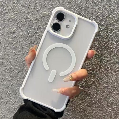 Funda MagSafe semitransparente con tacto esmerilado para iPhone 12 (blanca)