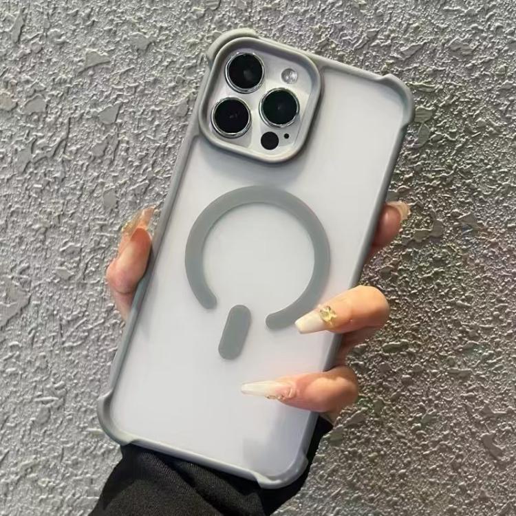 Funda MagSafe semitransparente con tacto esmerilado para iPhone 12 Pro Max (gris)
