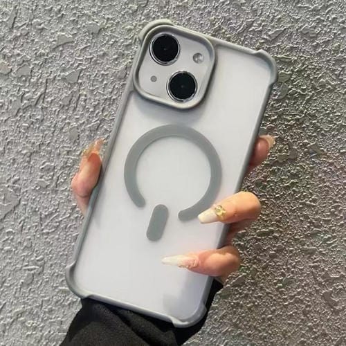 Funda MagSafe semitransparente con tacto esmerilado para iPhone 13 (gris)