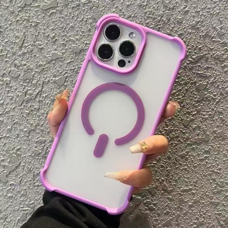 Funda MagSafe semitransparente con tacto esmerilado para iPhone 14 Pro Max (morado)