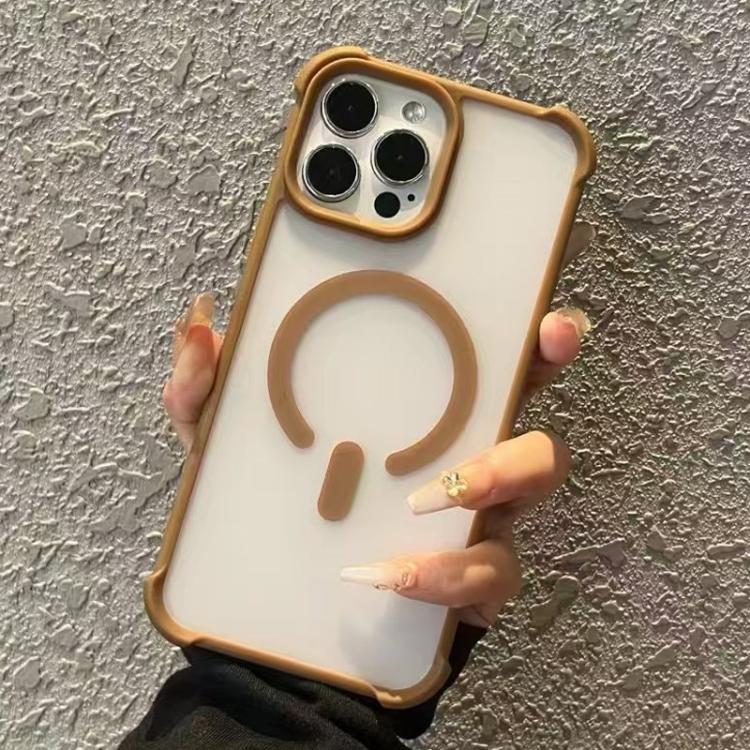 Funda MagSafe semitransparente con tacto esmerilado para iPhone 14 Pro Max (marrón)