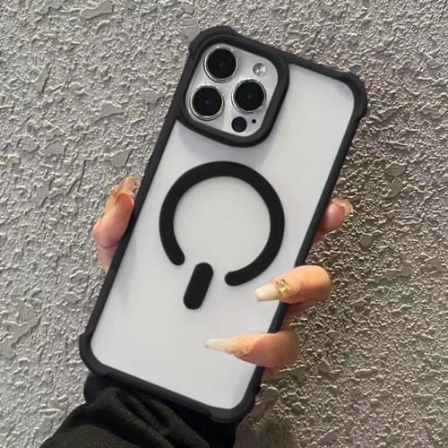 Funda MagSafe semitransparente con acabado mate para iPhone 16 Pro Max (negra)