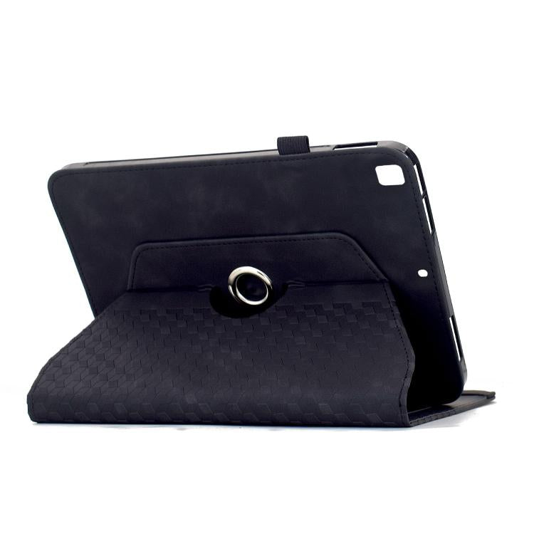 Funda de cuero inteligente con relieve romboidal para iPad 10.2 2021 / Air 10.5 (negro)