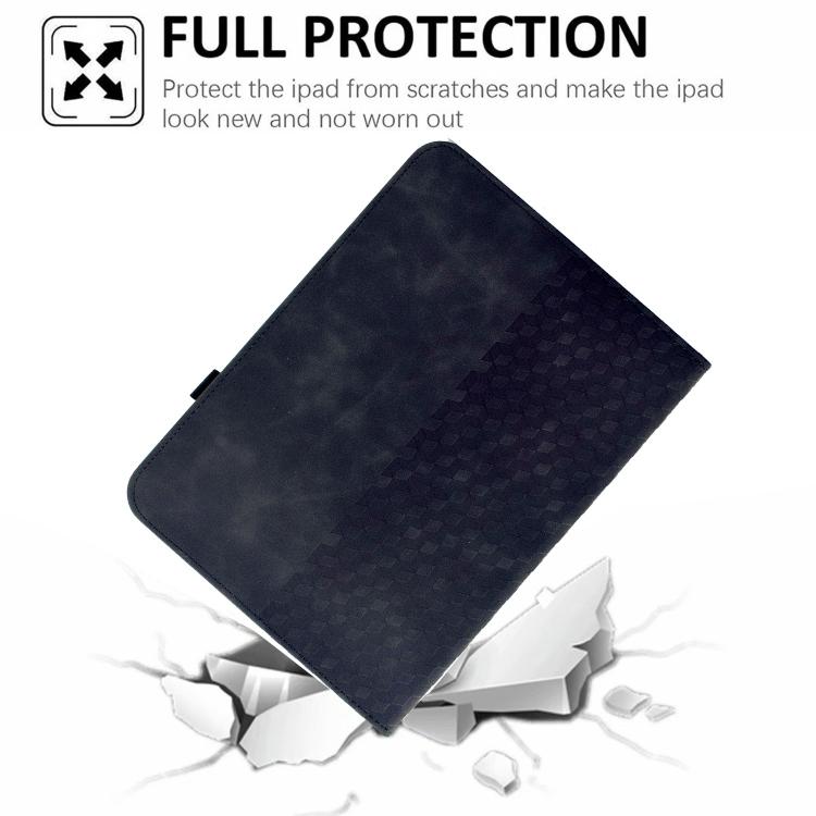 Funda de cuero inteligente con relieve romboidal para iPad 10.2 2021 / Air 10.5 (negro)