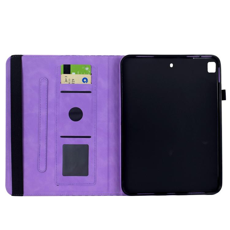 Funda de cuero inteligente con relieve romboidal para iPad 10.2 2021 / Air 10.5 (morada)
