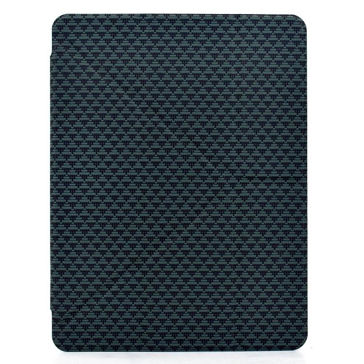 Funda de cuero inteligente con textura piramidal y pliegue en Y para iPad 2025/2022 (verde)