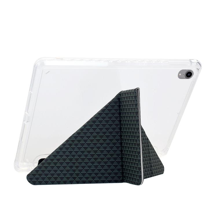 Funda de cuero inteligente con textura piramidal y pliegue en Y para iPad 2025/2022 (verde)