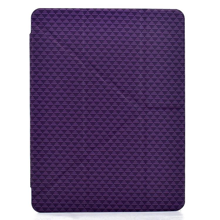 Funda de cuero inteligente con textura piramidal plegable en Y para iPad 10.2 2021 / Air 10.5 (morado)