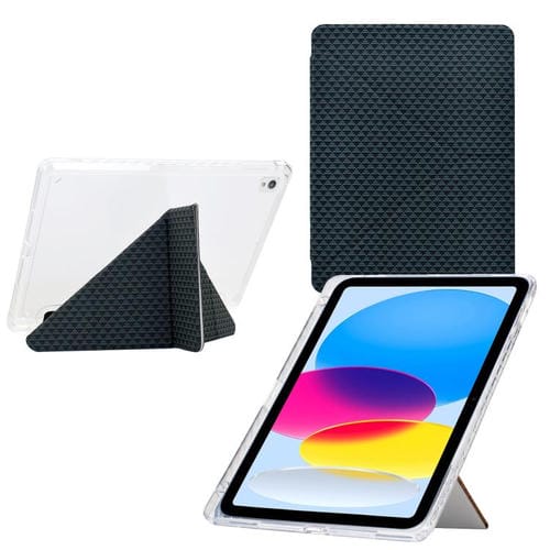 Funda de cuero inteligente con textura piramidal plegable en Y para iPad 10.2 2021 / Air 10.5 (verde)