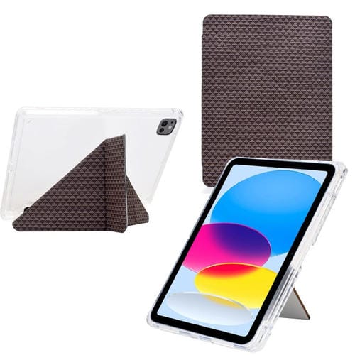 Funda de cuero inteligente con textura piramidal y pliegue en Y para iPad Pro 13 (2024) (marrón)