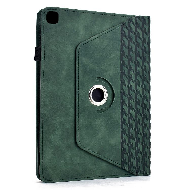 Funda de cuero inteligente con relieve y bloques de construcción giratorios para Samsung Galaxy Tab S6 Lite 2024 (verde)