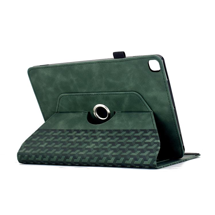 Funda de cuero inteligente con relieve y bloques de construcción giratorios para Samsung Galaxy Tab S6 Lite 2024 (verde)