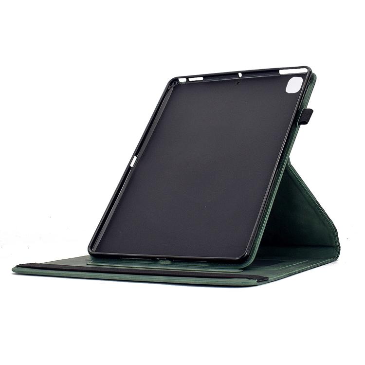 Funda de cuero inteligente con relieve y bloques de construcción giratorios para Samsung Galaxy Tab S6 Lite 2024 (verde)