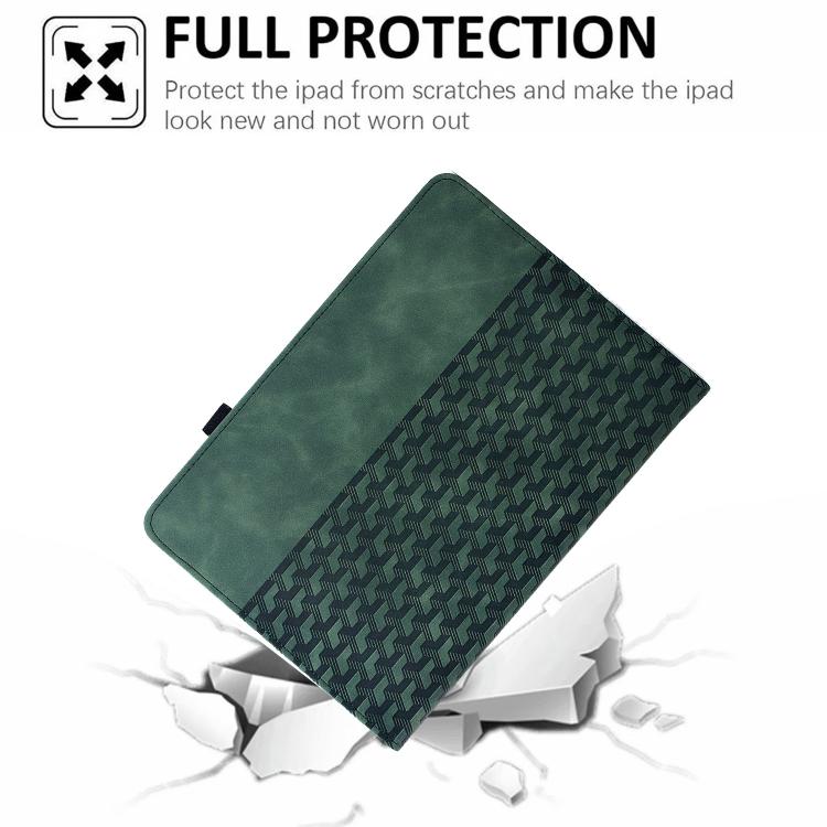 Funda de cuero inteligente con relieve y bloques de construcción giratorios para Samsung Galaxy Tab S6 Lite 2024 (verde)