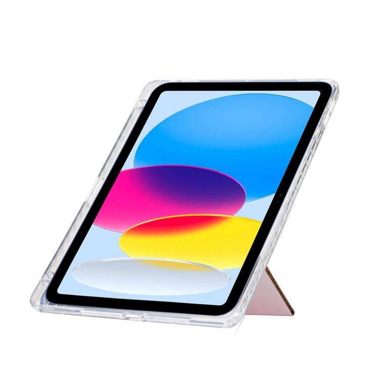 Funda plegable en Y de acrílico transparente con purpurina para iPad 10.2 (2021) y Air 10.5 (rosa)