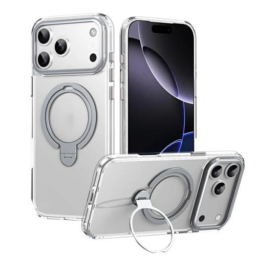 Funda magnética con doble anillo MagSafe para iPhone 17 Pro (transparente)