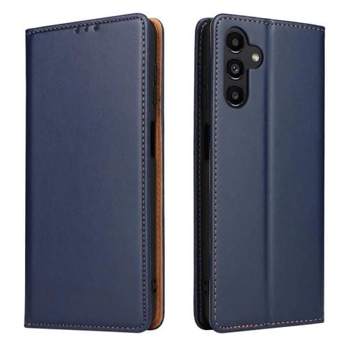 Funda de piel sintética con textura de Fierre Shann para Samsung Galaxy A56 5G (azul)