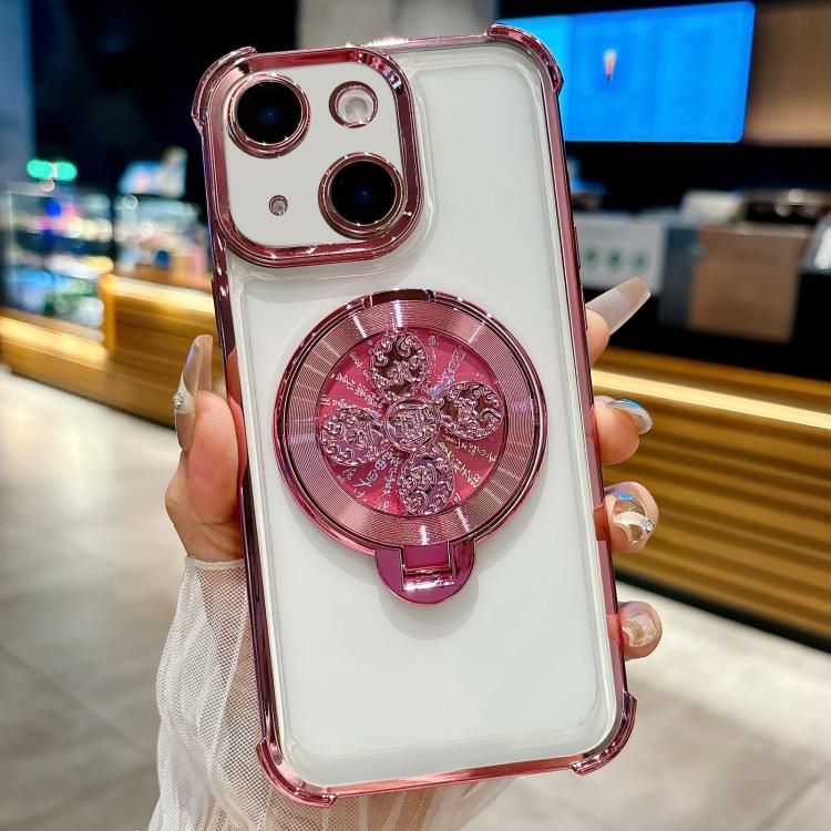 Funda con soporte para peonza para iPhone 13 (rosa)