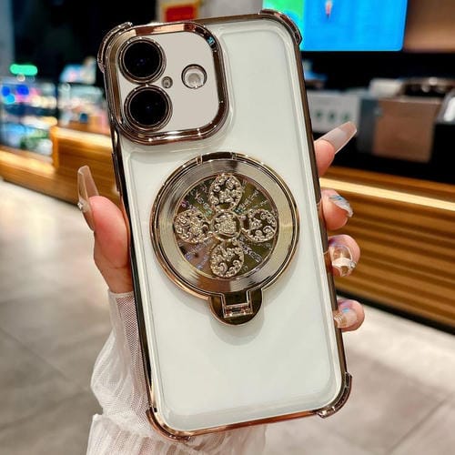 Funda con soporte para peonza para iPhone 16 Plus (dorado desierto)