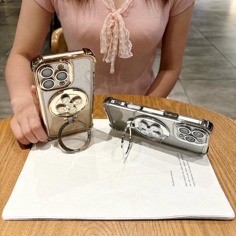 Funda con soporte para peonza para iPhone XS/X (dorado desierto)